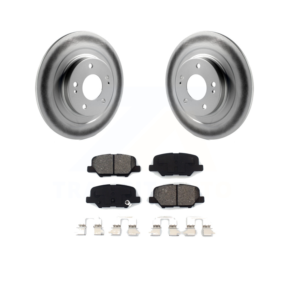 Rear Coated Disc Brake Rotors & SemiMetallic Pad Mitsubishi Outlander