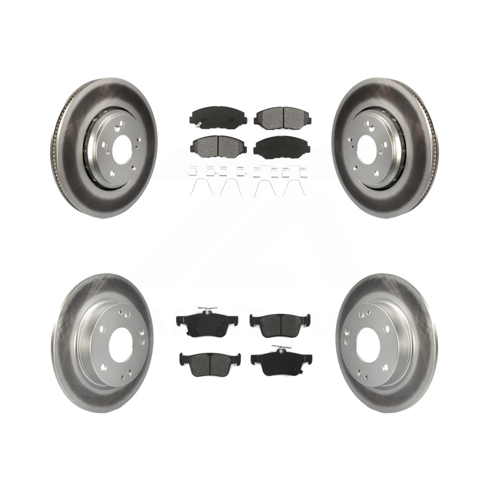 Front Rear Disc Brake Rotors And Semi-Metallic Pads Kit For Honda Civic Acura ILX