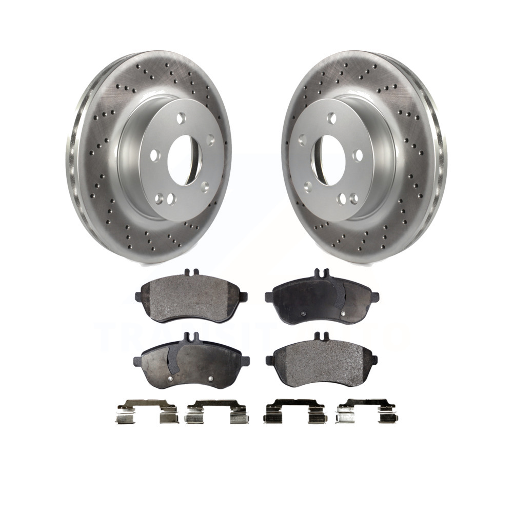 Front Coated Disc Brake Rotors And Ceramic Pads Kit MercedesBenz C300 C250 C230 eBay