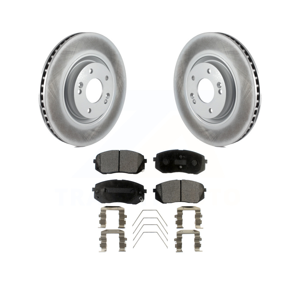 Front Coated Disc Brake Rotors And Ceramic Pad Kit For Hyundai Sonata ...